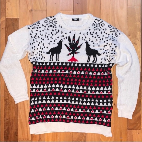 BDG Oversized Wolf Nordic Holiday Knit Sweater - Picture 6 of 7